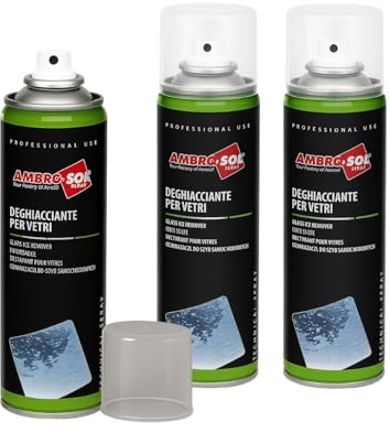 VIRSUS Bomboletta di Deghiacciante Spray per vetri, capacità 250ml, sbrina vetri Auto elimina Ghiaccio dal Parabrezza Inverno Varie Quantità (3)