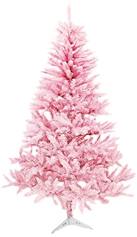 TIENDA EURASIA - Arbol de Navidad Rosa, Decoracion Navideña Original con Arbol de Navidad Rosa, Arbol de Plastico (120 cm)