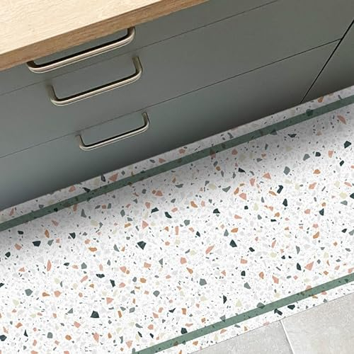 99 Déco - Tapis antidérapant en Vinyle intérieur et extérieur - 50 x 120 cm - Multicolore - Terrazzo