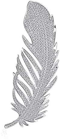 Kristall-Feder-Brosche für Damen und Herren, Strasssteine, Anstecknadel, Brosche, Feder-Metall-Brosche, Bekleidungszubehör, Schmuck, Hochzeit, Brautparty, legierter Stahl, kein Edelstein, Legierter