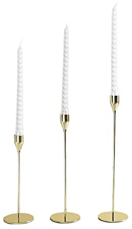 HEXEH Kerzenhalterhalter Luxus Metallkerzenhalter Candlestick Mode Hochzeitstisch Kerzenständer Exquisite Kerzenrestick Weihnachtstisch Wohnkultur (Set 3) Kandelaber (Color : A)
