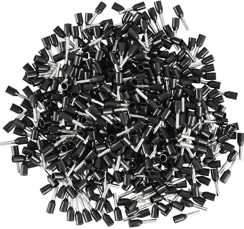 Manicotti terminali 1,50 mm², nero, isolati, lunghezza manicotto 8 mm, lunghezza totale 15,2 mm, 500 pezzi