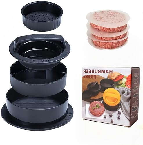 RUNZI“-Burgerpresse, Hamburgerpresse, Patty-Maker, Antihaft-Fleisch-Rindfleisch-Veggie-Hamburgerform für die Herstellung von Patties, zum Grillen und Kochen