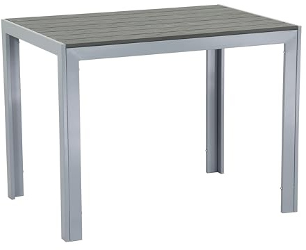 Gardissimo Aluminium Gartentisch Soul 120x70 Silber | Nonwood Tischplatte, Absolut Wetterfest