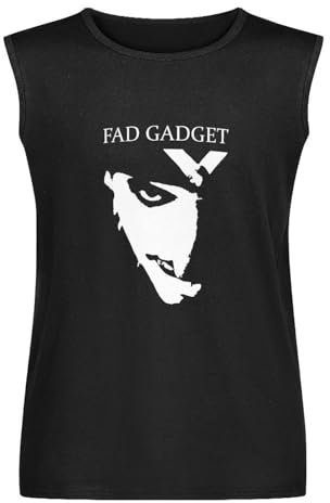 Fad Gadget Frank Tovey - Camiseta sin mangas para hombre, cuello redondo, 100 % algodón, unisex, sin mangas, Negro, M