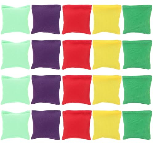 UPKOCH Nylon-Sitzsäcke 20 Stück Cornholes-Sitzsäcke Bunte Mini-Sitzsäcke Sackgewichte Wurf-Sitzsäcke Outdoor-Familienparty-Spiele Handwurf-Zubehör Für Kinder