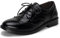 Womens Brogues Office Shoes Wingtip Oxfords Leather Lace ups Low Heel Pumps Business Flats Ladies Vintage Brogues Black