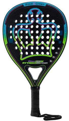 Black Crown - Pala Pádel Black Crown Piton Attack 15K Power - 355 gr a 370 gr - 38 mm Perfil Constante - Núcleo 15K Power - Goma Super Soft EVA - 60% Potencia, 40% Control, Superficie Rugosa