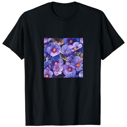 Bergenia Flower Watercolor Pattern Graphic T-Shirt