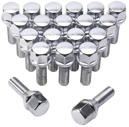 Unifizz 20 bulloni per ruota M12 x 1,25 19 mm esagonali da 28 mm per Jee-p Cher-okee 2014-2023 Jee-p Compass 2014-2023 Jee-p Rene-gade 2014-2023