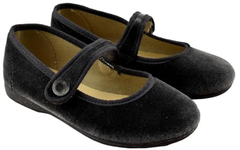 BATILAS - Zapato Tipo Mercedes de serratex con Cierre Adhesivo y Piso de Goma 176123 Terciopelo NIÑOS Color: Gris Talla: 32