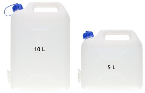 Unibos | 5L Plastic Jerry Can With Tap | Water Carrier Container Water Bucket | BPA-Free | Water Tank For Camping, Hiking, Fishing, Picnic, BBQ, Travel & Play | Outdoor Indoor Use (5L)