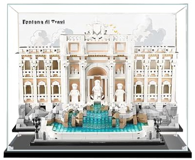 Vitrina acrílica para fuente Lego 21062 Trevi, modelo Roma, caja expositora de 3 mm a prueba de polvo, vitrina compatible con Lego 21062 (modelo no incluido) (fondo 3 mm B)