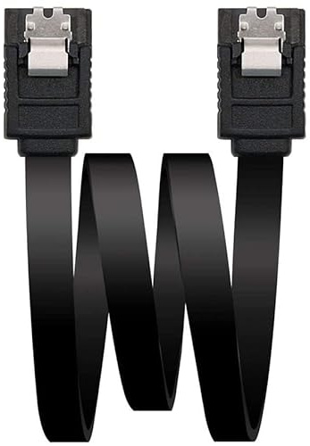 Levitantes Cable SATA - Câble de transfert de données à 6 Gbit/s, 0,5 m de longueur, couleur noire, avec ancrages pour une meilleure fixation. *