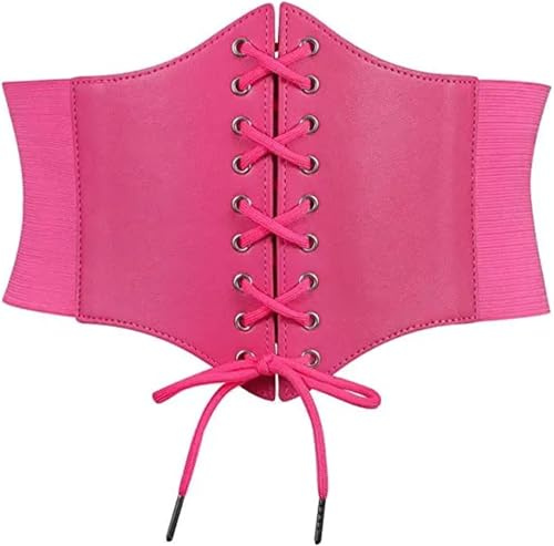 EKalgretrA Justerbar kummerbund dam korsett bälte spännband elastisk midja breda bälten vardaglig märke klänning snörning lös tät bröstmidja (vit, 103 cm)