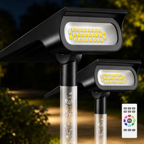 INTELAMP Solar Strahler Außen Garten, 3 Farbtemperaturen, Fernbedienung | 4000mAh LiFePO4, weiches Licht für eine individuelle Atmosphäre. IP65 wasserdicht Ideal zur Beleuchtung von Wegen, Zäunen