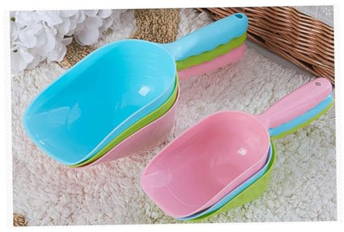 ROMISBABA Plastik Futter Schaufel für Haustiere Vielseitig Einsetzbar Langlebiges Material Flacher Boden für Festen Stand Portionieren von Hundefutter Katzenfutter und Zufällige Farbe