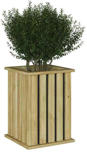 vidaXL Caisses de Plantation Marron 33 x 33 x 45 cm Pinède imprégnée | Met en avant la beauté naturelle et robuste, Idéale pour l'extérieur, Solide avec une bonne protection contre les UV