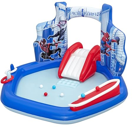Bestway Marvel Aire de jeux aquatiques gonflable Spider-Man pour enfants 2,11 m x 2,06 m x 1,27 m