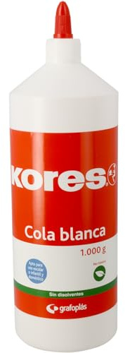 Kores - Colle blanche 1 000 grammes, séchage transparent, colle lavable, adhésif sans danger pour les enfants et les adultes, sans solvant, parfaite pour une utilisation scolaire, l'artisanat et le