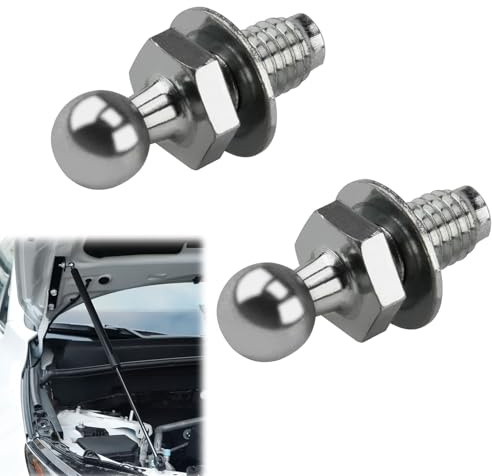 lrgnixs 2 perni a sfera M8 in acciaio inox rinforzato, testa sferica da 10 mm, per molle a gas, portellone posteriore e cofano