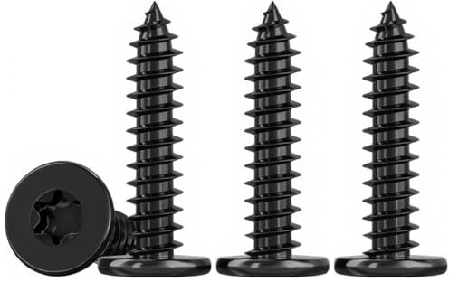 Drenky Schrauben Torx Schwarz M5 X 25mm Blechschrauben Flachkopf M5 Holzschrauben Edelstahl A2 V2A, Ideal für Holzarbeiten, Rostfrei und Langlebig‌, Vollgewinde, 50 Stück