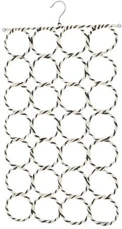 Besportble Organizador De Bufandas con Anillos para Colgar Corbatas Y Cinturones Perchero Multifuncional para Armarios Ahorro De Espacio Y ExhibicióN De Accesorios 27.95X14.56X0.39In