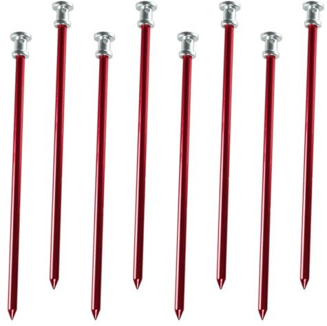 Abaodam 8 Stück Zeltheringe aus Aluminiumlegierung Stabile Bodennägel mit Loch für Zeltseile Camping und Outdoor Zubehör zur Zeltsicherung Zufällige Farbe Zufällige Farbe
