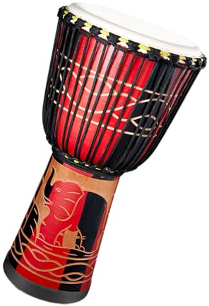 Bsbkoj Bongo-Trommel, 20,3 cm, afrikanisch inspiriert, mehrfarbig, handgeschnitzt, Musikwerkzeug, Percussion-Instrumente, künstlerische Musikdekoration für Auftritte