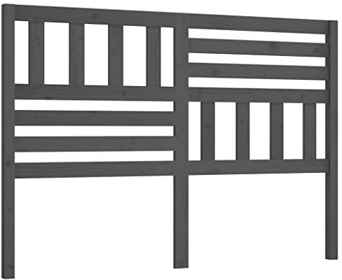 Qnhdfrt Massivholz Kopfteil 166x100 cm Grau Kiefer Modern Bett Rückwand