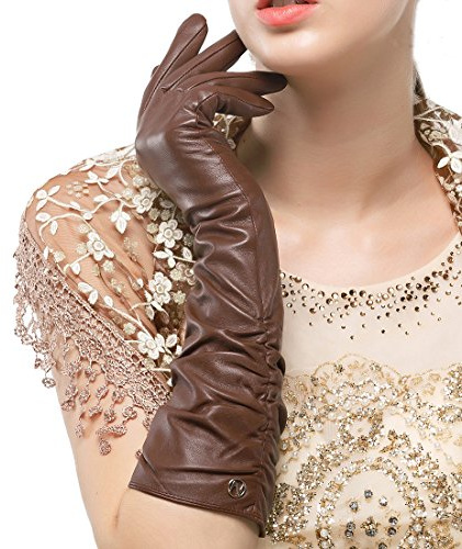 Nappaglo Damen Winter Lange Leder Handschuhe aus echtem Nappaleder Touchscreen Party Fausthandschuhe …