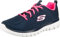 Skechers Women's Graceful Get Connected Sneaker, Navy Mesh Hot Pink Trim, 7 UK