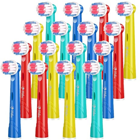 Toothbrush Heads Compatible with Oral B - Milos Kids 16 Pack Replacemeent Toothbrush Heads for Most Braun Oral B Electric Toothbrushes Deep and Precise Cleaning Brush Heads