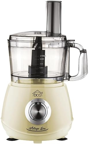 DCG KM6320C - ROBOT da cucina, Ciotola da 2 litri, Multifunzione: frullatore, spremi agrumi, tritatutto, affetta verdure con lama a rondella, a julienne e a bastoncino, emulsionatore