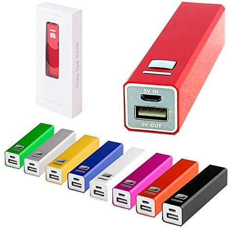 Set di 20 Power Bank Alluminio 2200 mAh con cavo incluso in scatola di presentazione - Micro USB - Power Bank, Powerbanks economici. Regali aziendali, articoli pubblicitari e promozionali