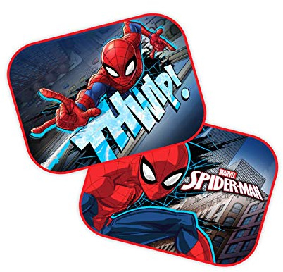 2 x Auto PKW Sonnenschutz/Vorhänge Seitenscheibe - Sonnenblende UV Schutz (2 x Spiderman)