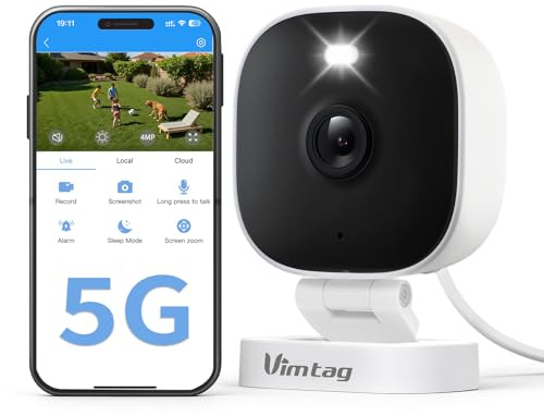 VIMTAG Security Camera Outdoor Indoor, 2.5K Cameras for Home Security Pet/Dog, Color Night Vision, Baby Monitor, Motion Activated Spotlight/Siren, IP66,2-Way Audio, Cloud/512G TF Card Storage,Plug-in