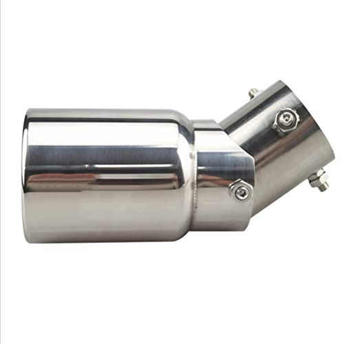 Auspuffblenden 38-54mm Winkel Verstellbar Edelstahl Auto Auspuff Schalldämpfer Schwanz Kehle Zubehör Auspuffrohr (Color : Silber)