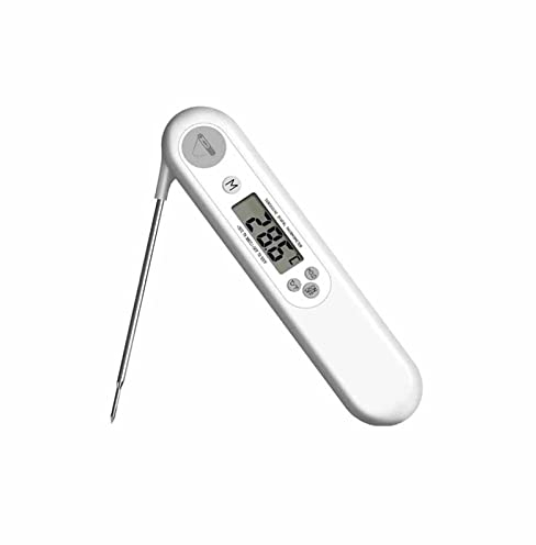 Termometro per Carne, Termometro per Alimenti a Lettura Istantanea per Cucinare, Termometro Digitale per Alimenti con Retroilluminazione LCD per Liquidi BBQ, Forno da Cucina (Color : White) (White)
