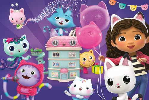 Geburtstagsfeier im Puppenhaus, 60 Teile: Kinderpuzzle Gabby's Dollhouse Glitzerpuzzles