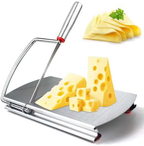 AIDOIT Käsehobel Edelstahl Käseschneider Brett mit Klinge für Block Käse Butter Wurst Schinken Gemüse Hobel