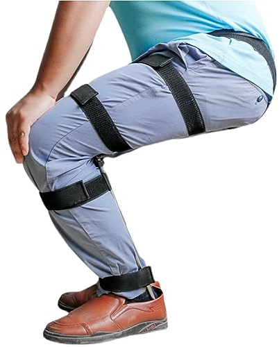 Miuxe Tragbarer Faltbarer Hocker Ohne Stuhl, Tragbarer Bein-Ergonomie-Leichtgewicht-Sitz, 3-Gang-Sitzhöhenverstellung, Unsichtbarer Stuhl Für Angeln Konzert U-Bahn Bus & Fotografen