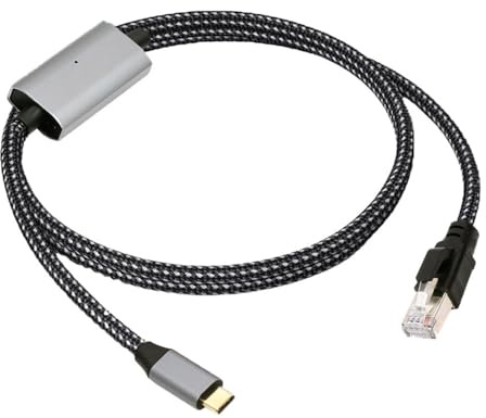 cablecc Câble RJ45 vers USB Type-C USB-C vers Ethernet mâle directement connecté 1000 Mbps Gigabit LAN réseau compatible avec Thunderbolt3
