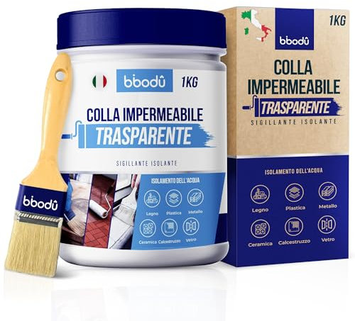 BIBODU Impermeabilizante Transparente - Bote 900gr / 750ml | Sellador Impermeable Transparente de Alto Rendimiento - 900gr/5m² | Perfecto para Terrazas, Techos, Exteriores, Interiores, Cocinas