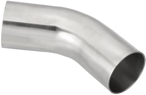 PATIKIL 45 Degree Bend Elbow, 1 7/8inch OD Sanitary Exhaust Pipe Elbow Intercooler Pipe Mandrel Elbow Connector Tube for Welding Brewery Equipment HVAC Stair Handrail, 1 Pcs