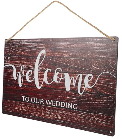 OKUMEYR Panneau De Bienvenue Pour Mariage Enseigne Élégante Pour Cérémonie Et Réception Charme Rustique Et Accessoire Indispensable Pour Mariages Campagnards