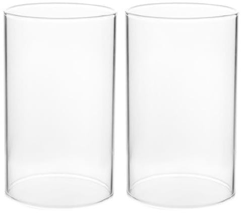 BESPORTBLE 2 st transparenta glas ljushylsor, lyktglascylinder, ljusglar, ljusglas, 15 x 9 cm, för hemmet