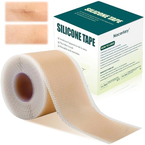 Nacerlary Pansement silicone cicatrice, Bande de Silicone médical | 4 cm x150 cm, Retrait doux sans résidu, Idéal pour la césarienne, idéal pour les cicatrices chirurgicales