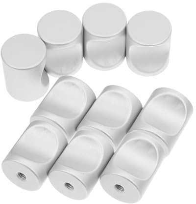 Operitacx Tiradores de Armario Cilíndricos de Aleación de Aluminio, Modernos y Minimalistas, para Cajones Pequeños y Oficinas, Pack de 20 Piezas en Color Plata