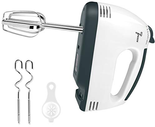 Electric Hand Mixer, 7-Speed Compact Handheld Mixing, Equipped with Stainless Steel Whisks and Dough Hook Attachments, Portable Kitchen Mixer Ideal for Baking Cakes, Cookies, and Cream-Based Treats